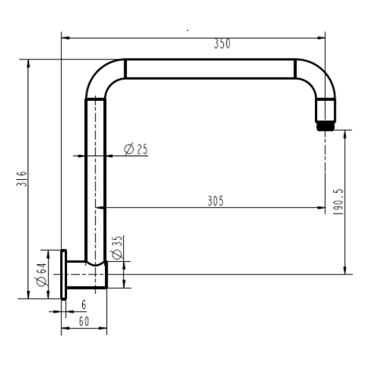 Cordoba Gunmetal Wall Mounted Arm