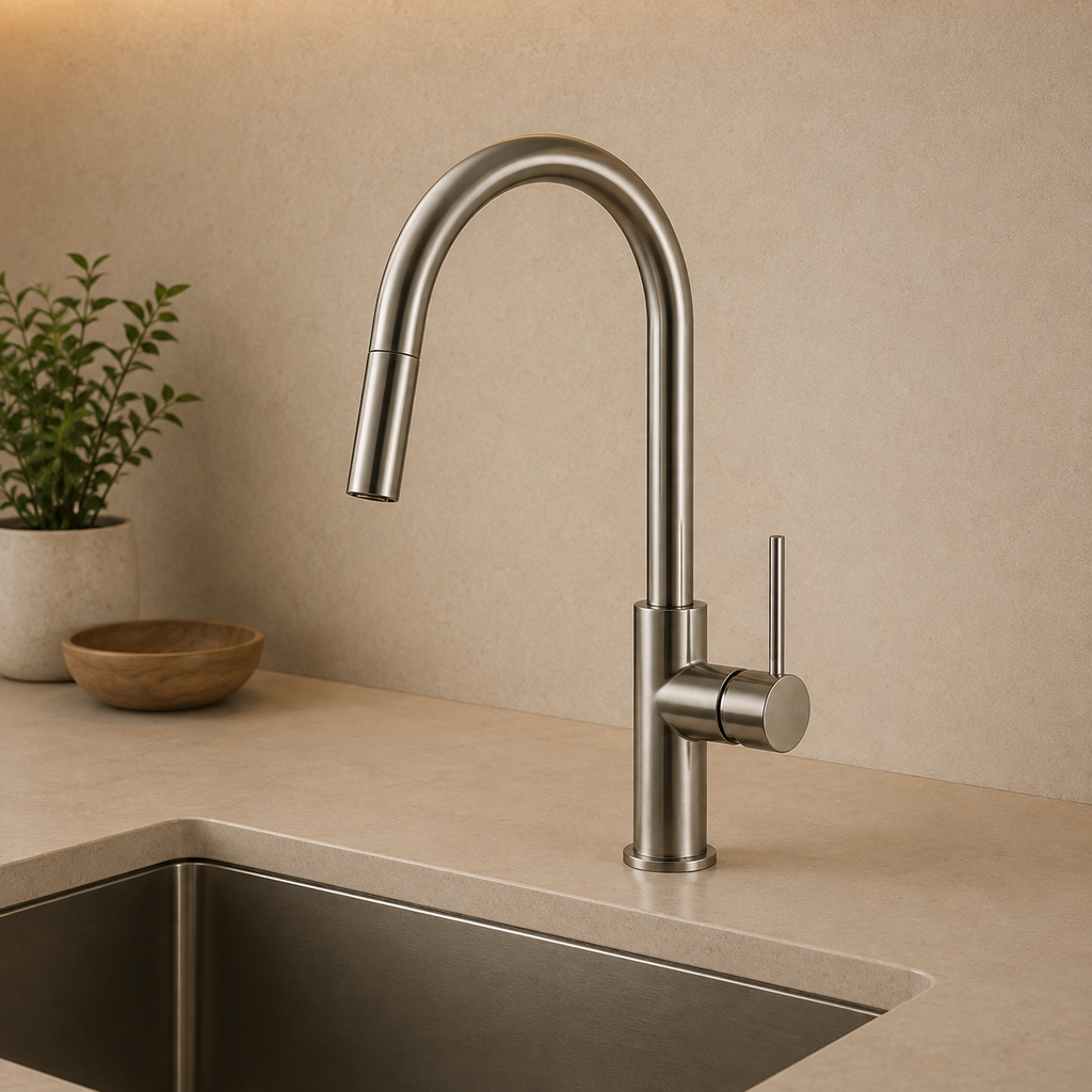 Valencia Brushed Nickel Pull-out Kitchen/Laundry Mixer