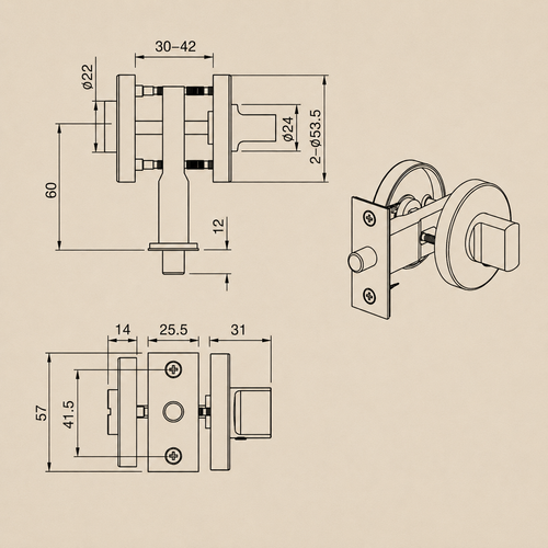 Valencia Brushed Nickel Door Lock