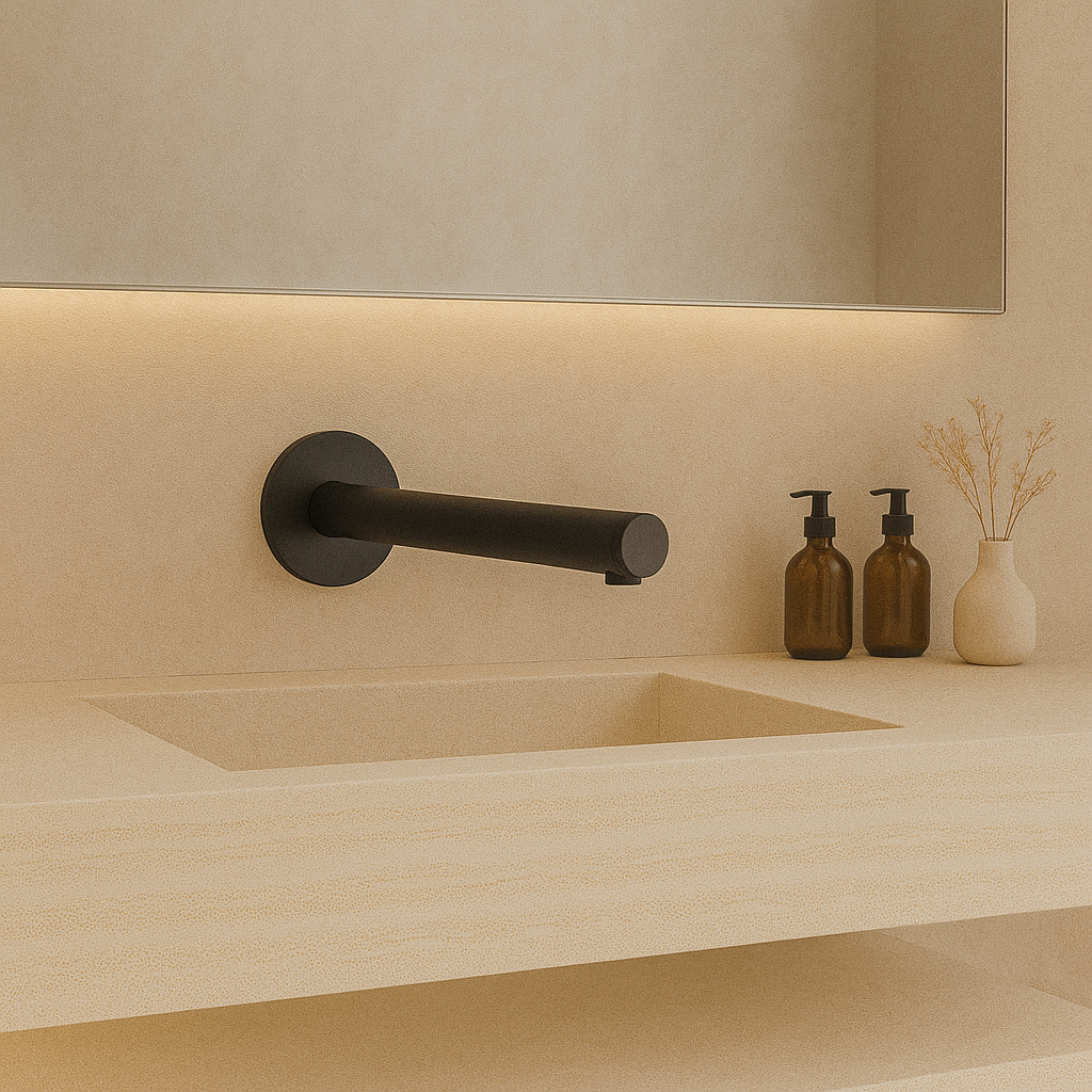 200mm Onix Black Bath Spout