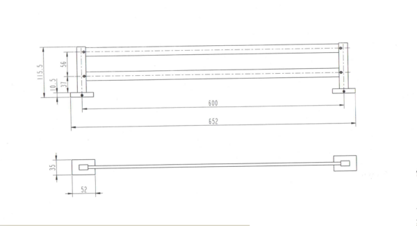 Rectangle Double Towel Rail