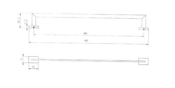 Rectangle Single Towel Rail