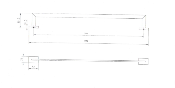 Rectangle Single Towel Rail