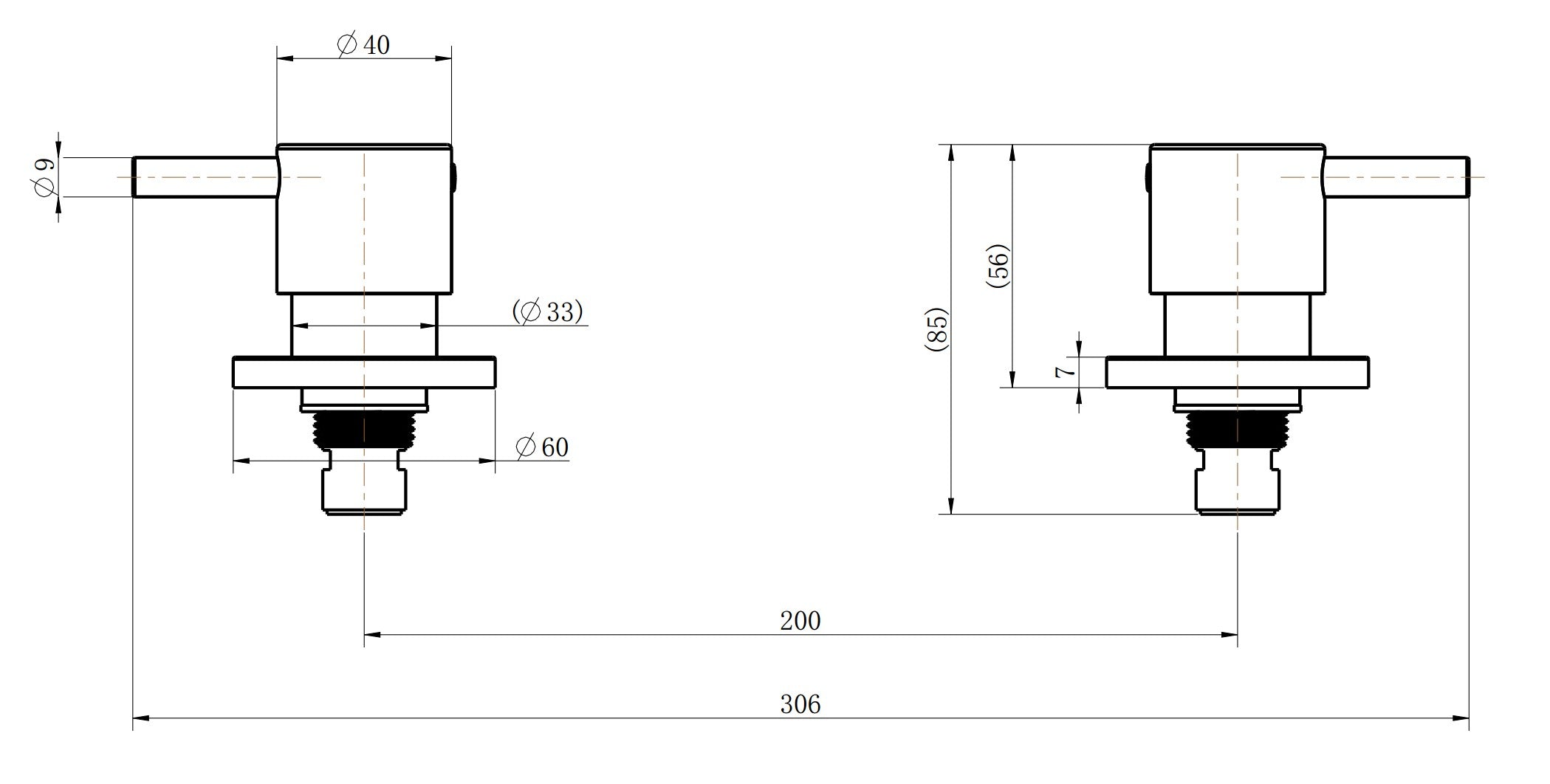 Round Handle Wall Top Assemblies