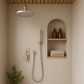 Valencia Brushed Nickel Showerhead on Wall Mounted Arm