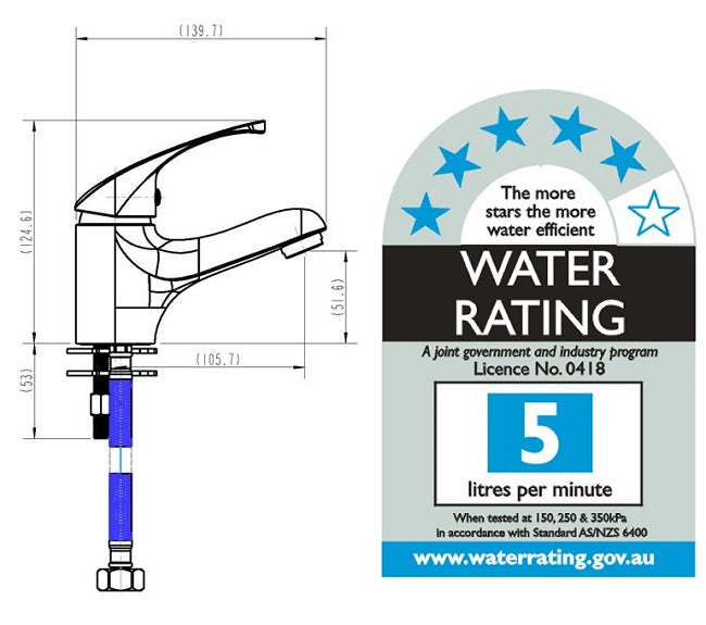 Solid Handle Basin Mixer 35mm cartridge