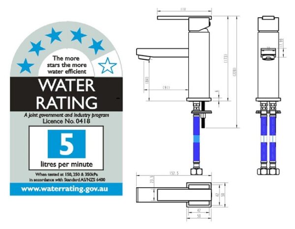 Square Basin Mixer 35mm cartridge