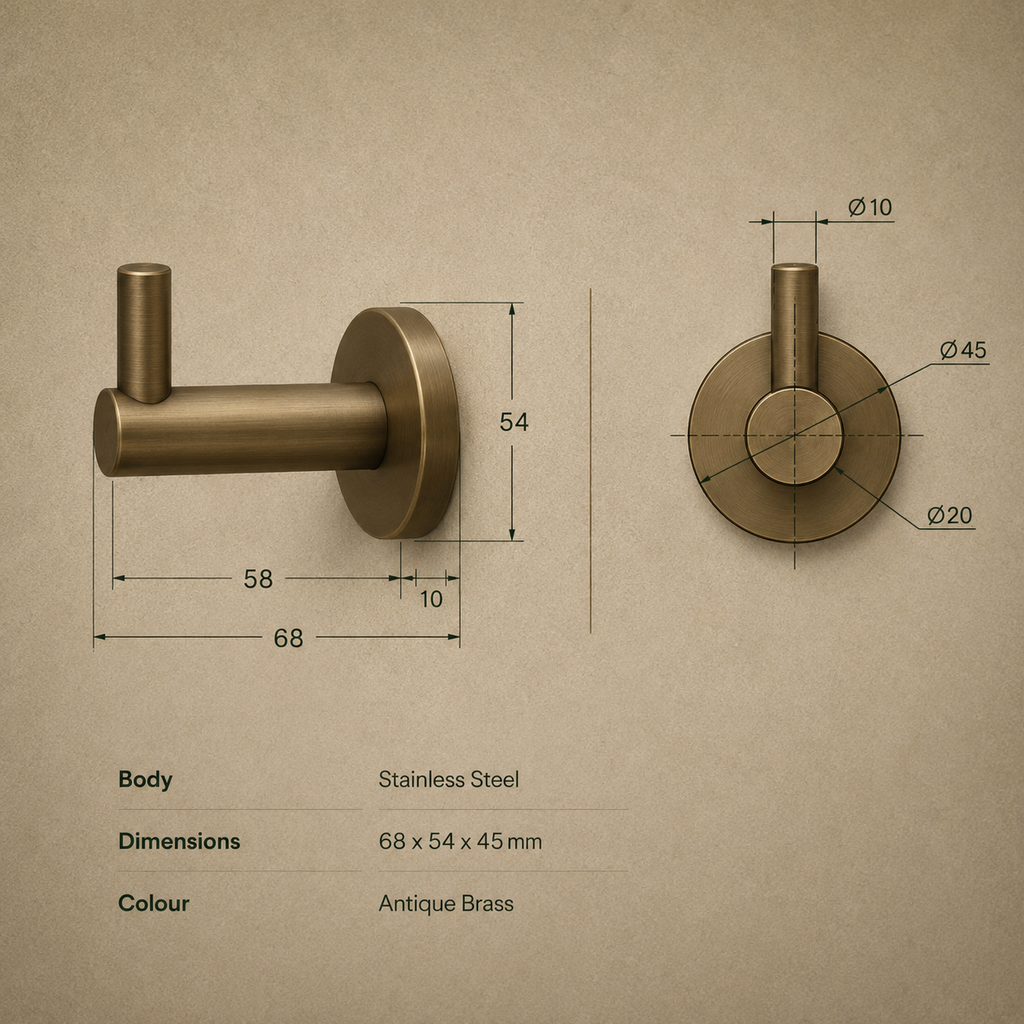 Seville Antique Brass Robe Hook