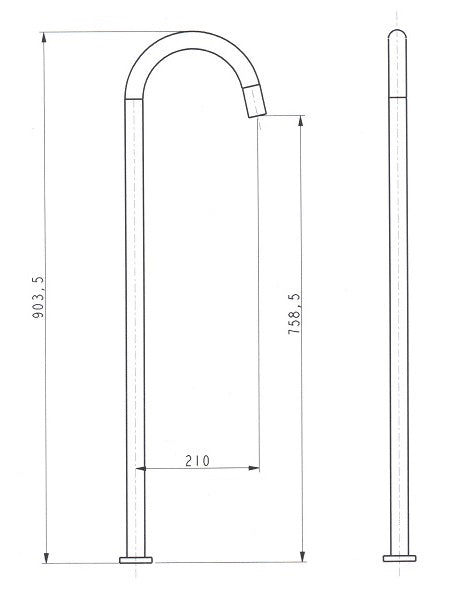 Square Floor Bath Spout