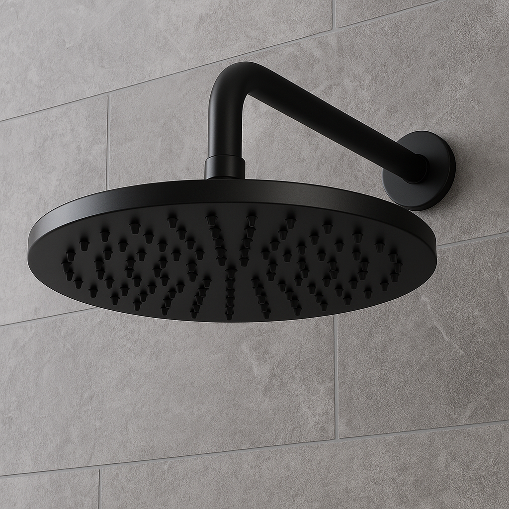 300 Onix Black Round Shower Head