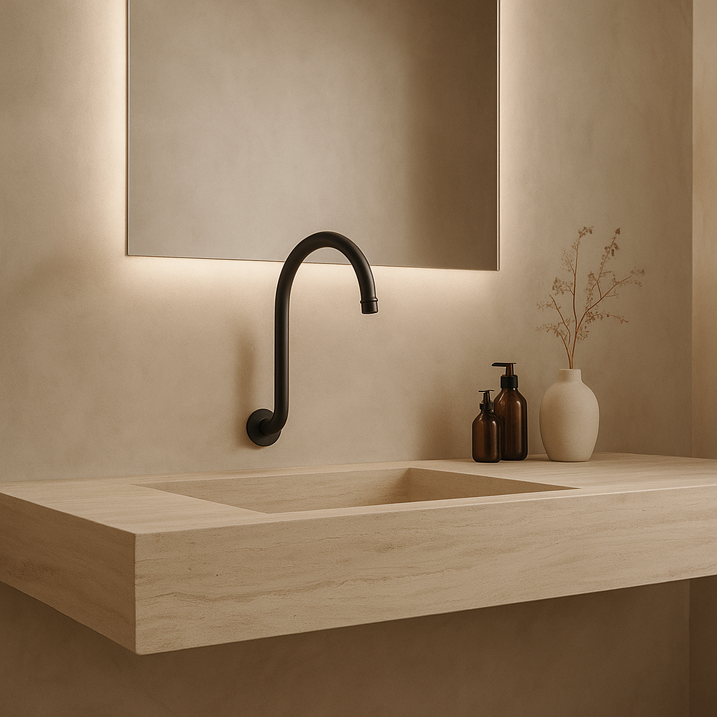 310 x 280 Onix Black Round Wall Mounted Shower Arm