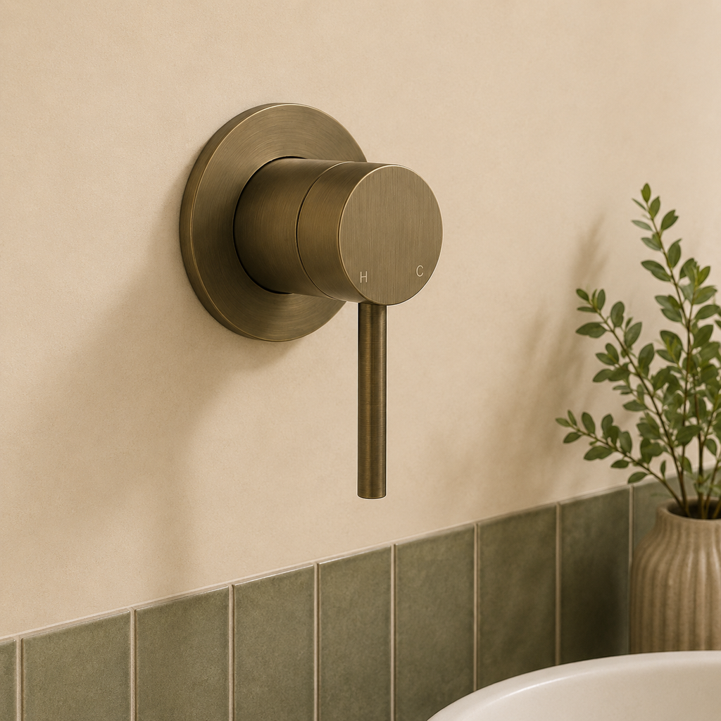 Seville Antique Brass Wall Mixer 64mm