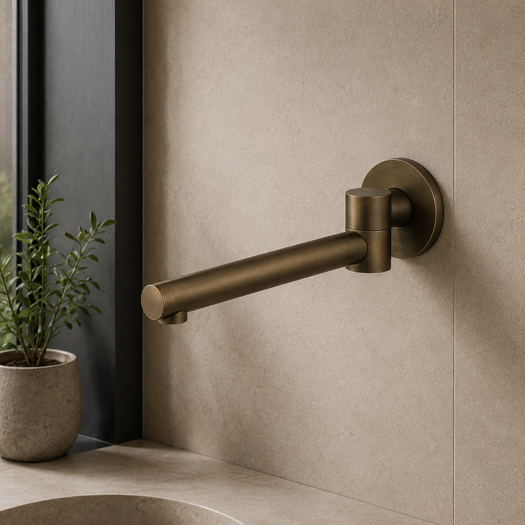 Seville Antique Brass Bath Spout – Swivel