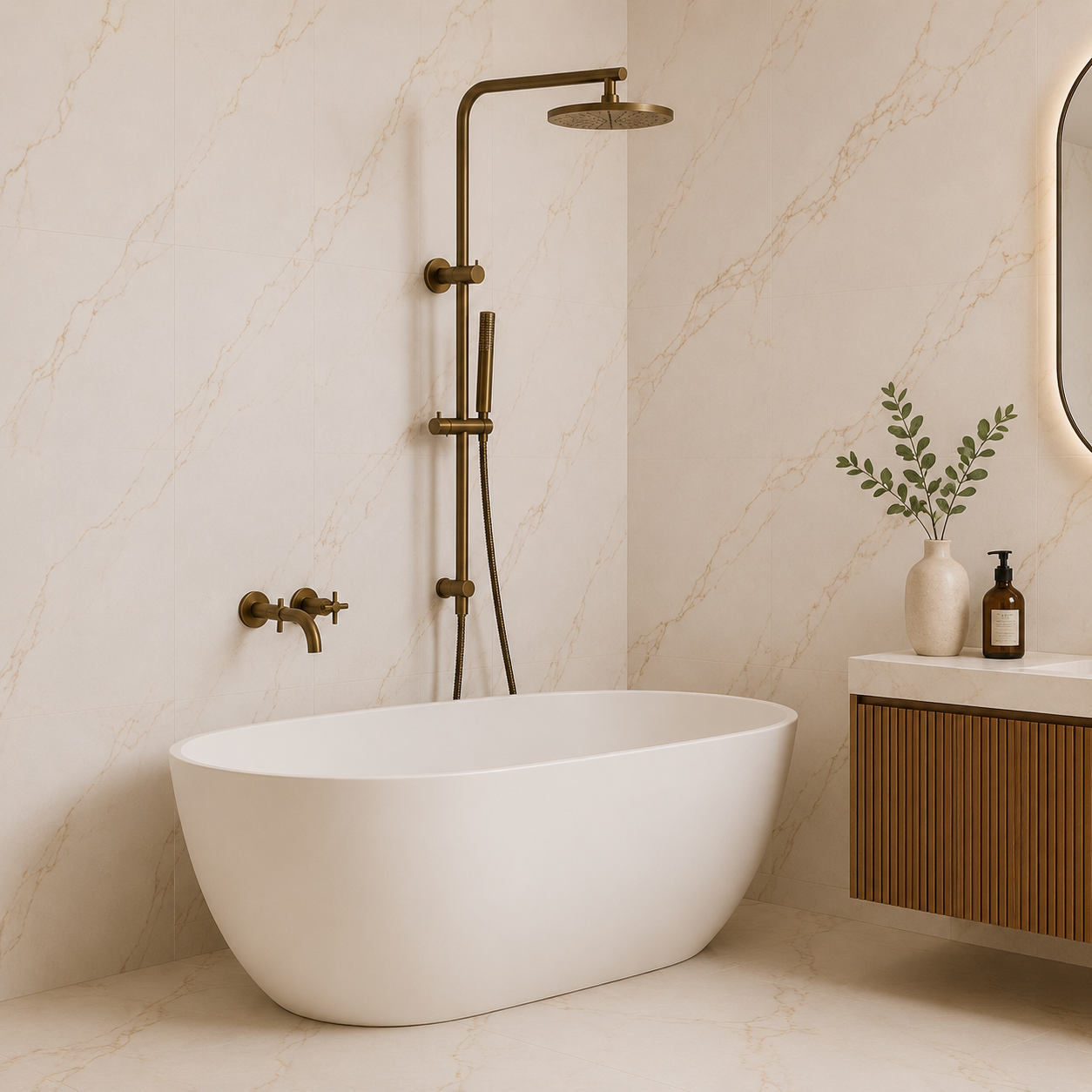 Seville Antique Brass Dual Shower Unit with Diverter