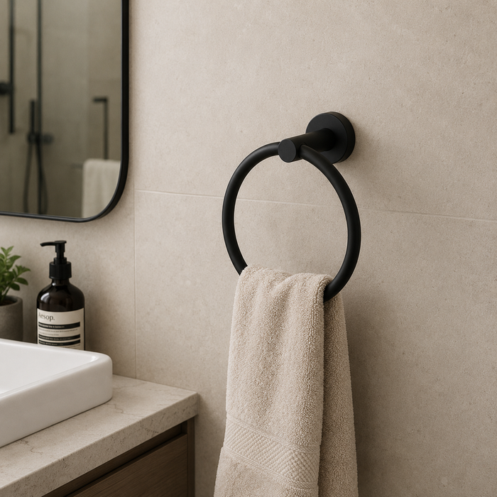 Black Round Towel Ring