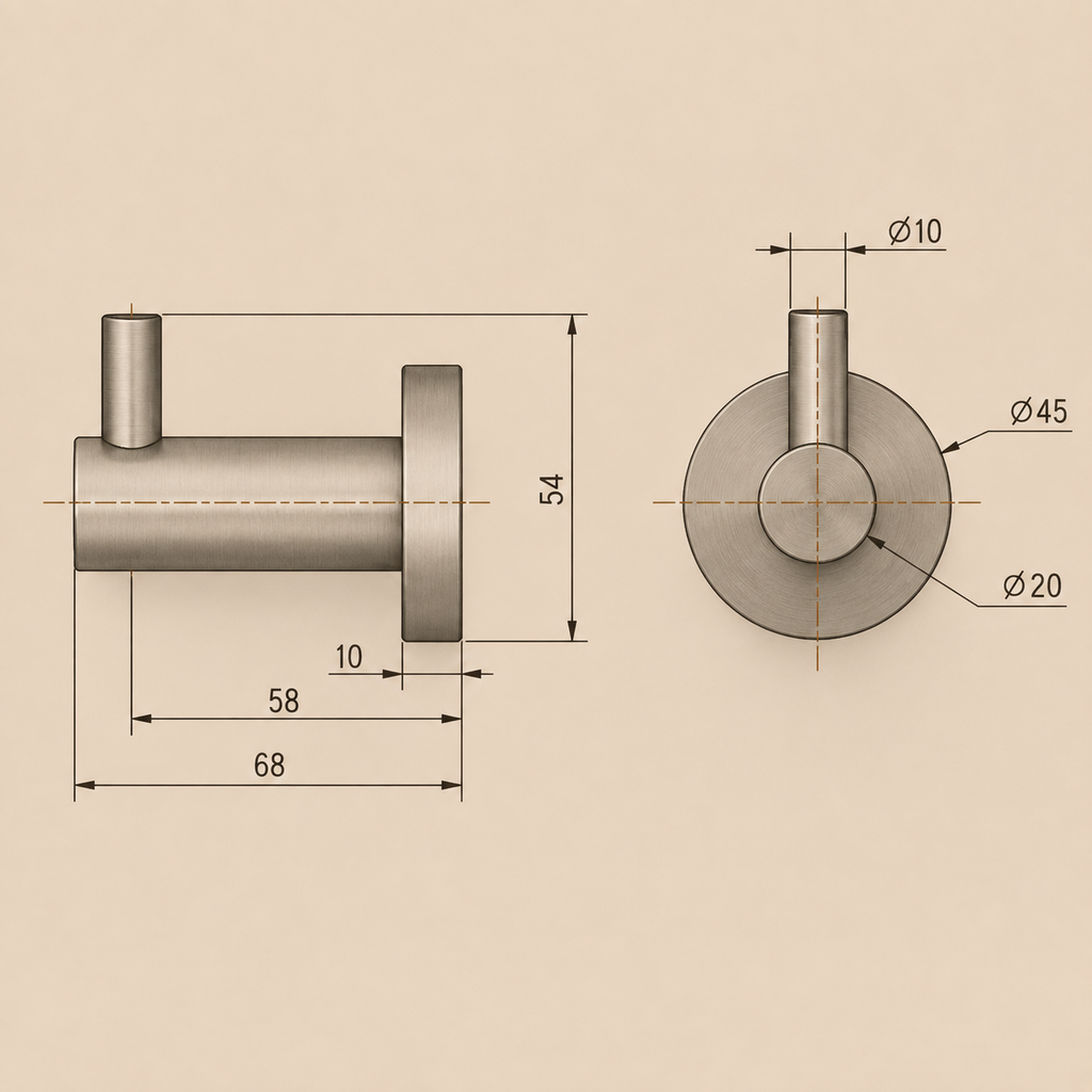 Cordoba Gunmetal Robe Hook
