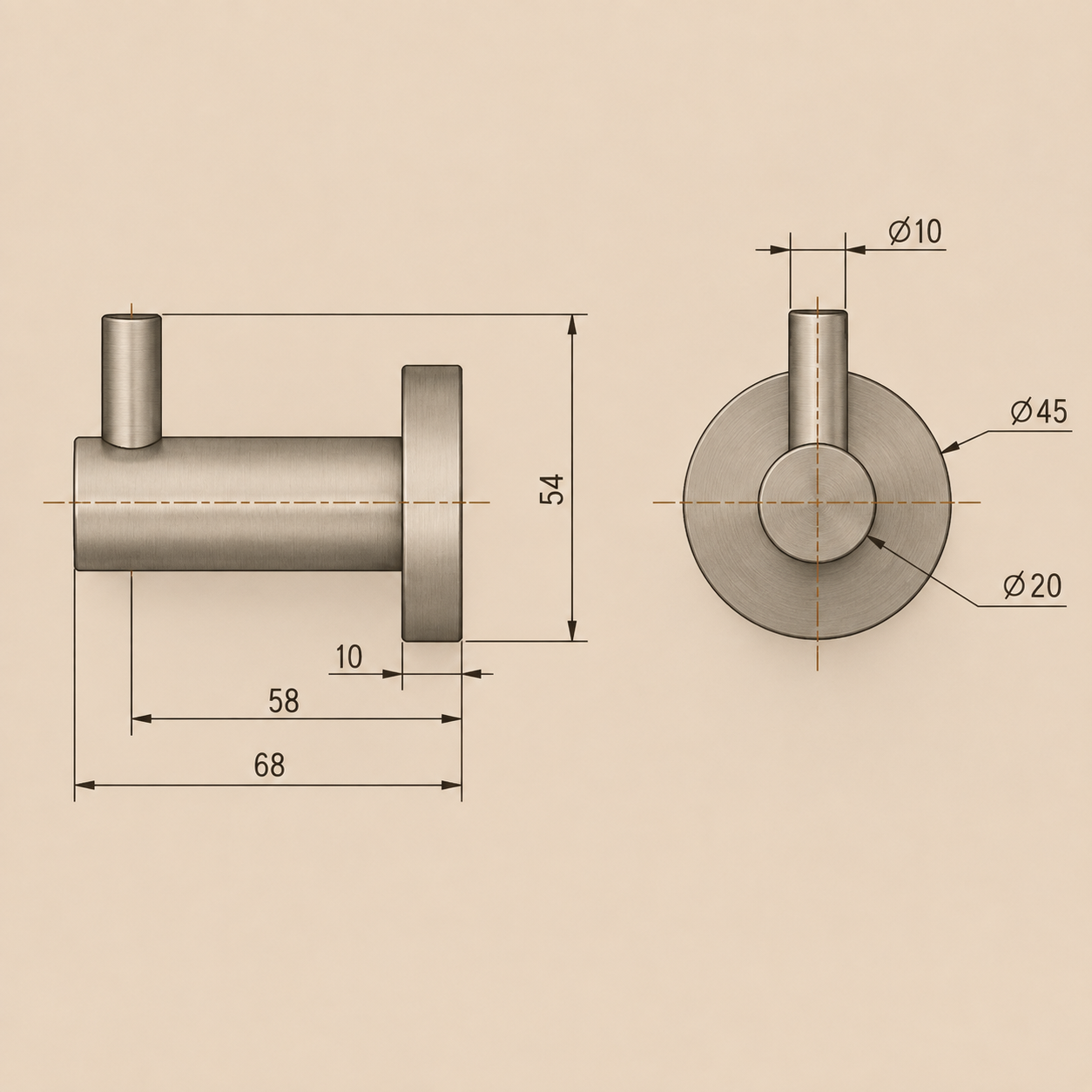Cordoba Gunmetal Robe Hook