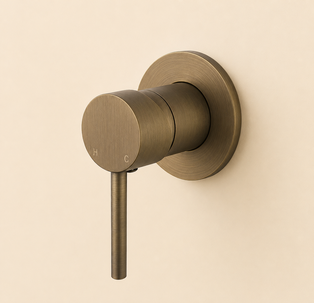 Seville Antique Brass Wall Mixer 80mm