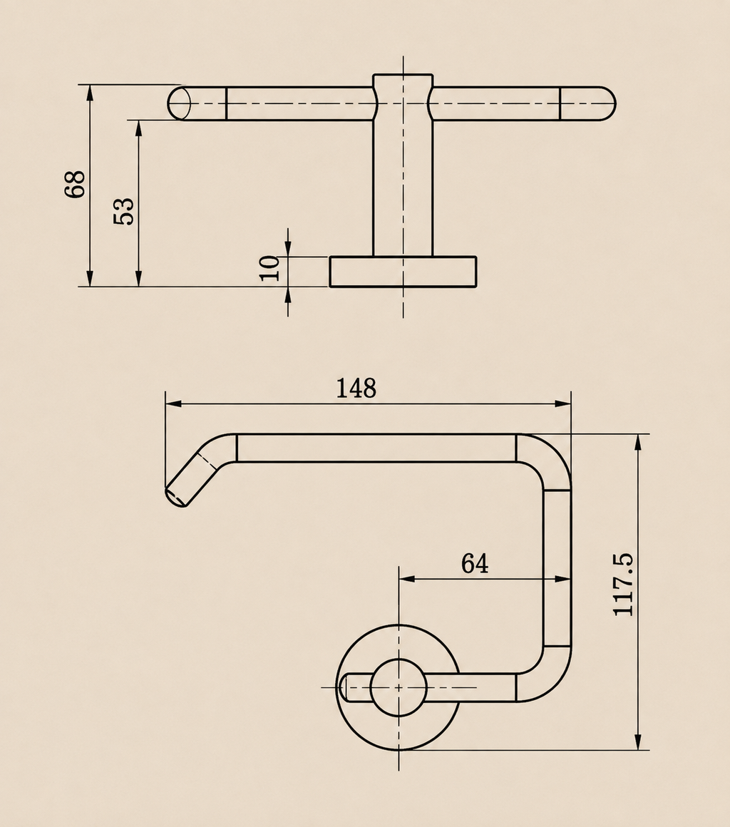 Black Round Toilet Paper Holder