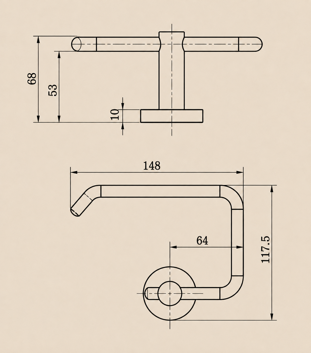 Black Round Toilet Paper Holder