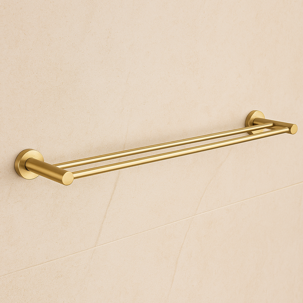 Marbella Brushed Gold Double Towel Rail 750mm