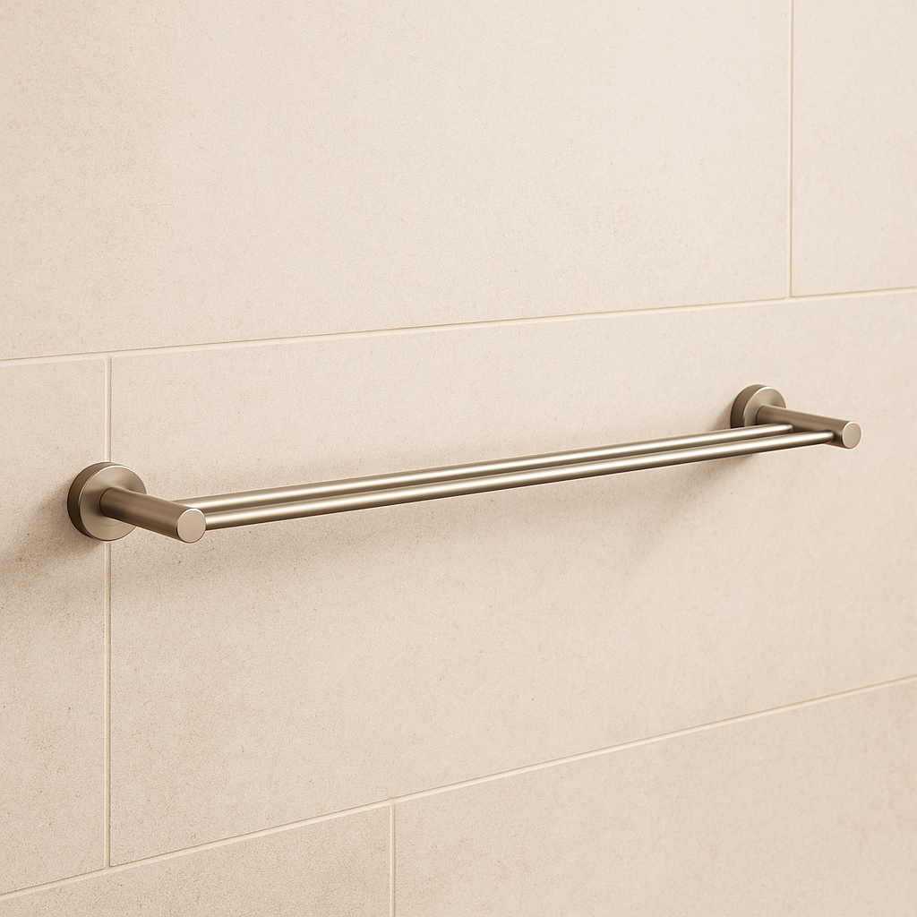 Valencia 750 Brushed Nickel Double Towel Rail