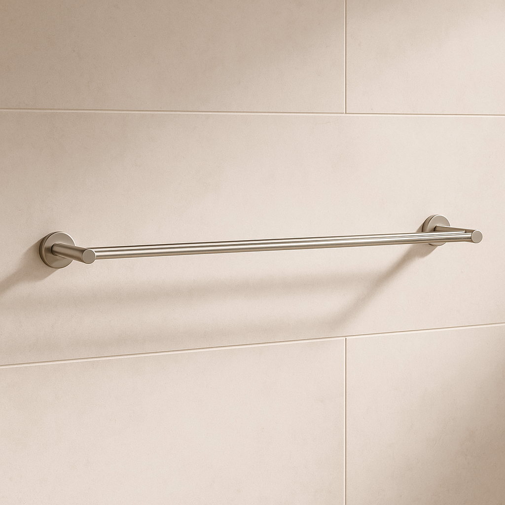 Valencia 600 Brushed Nickel Single Towel Rail