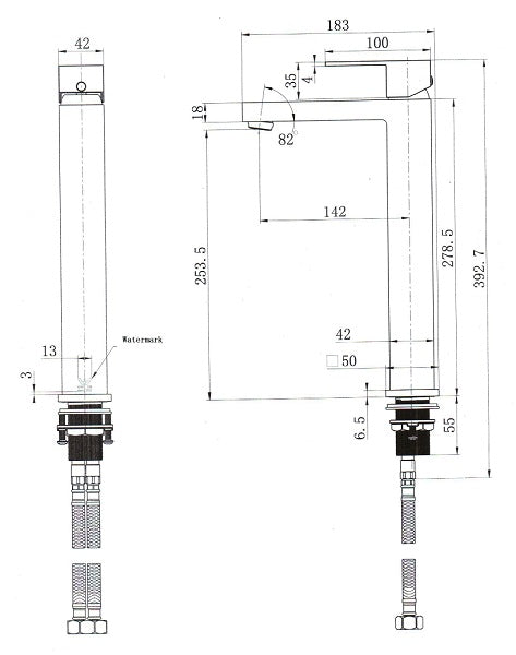 Onix Black Square Tall Basin Mixer