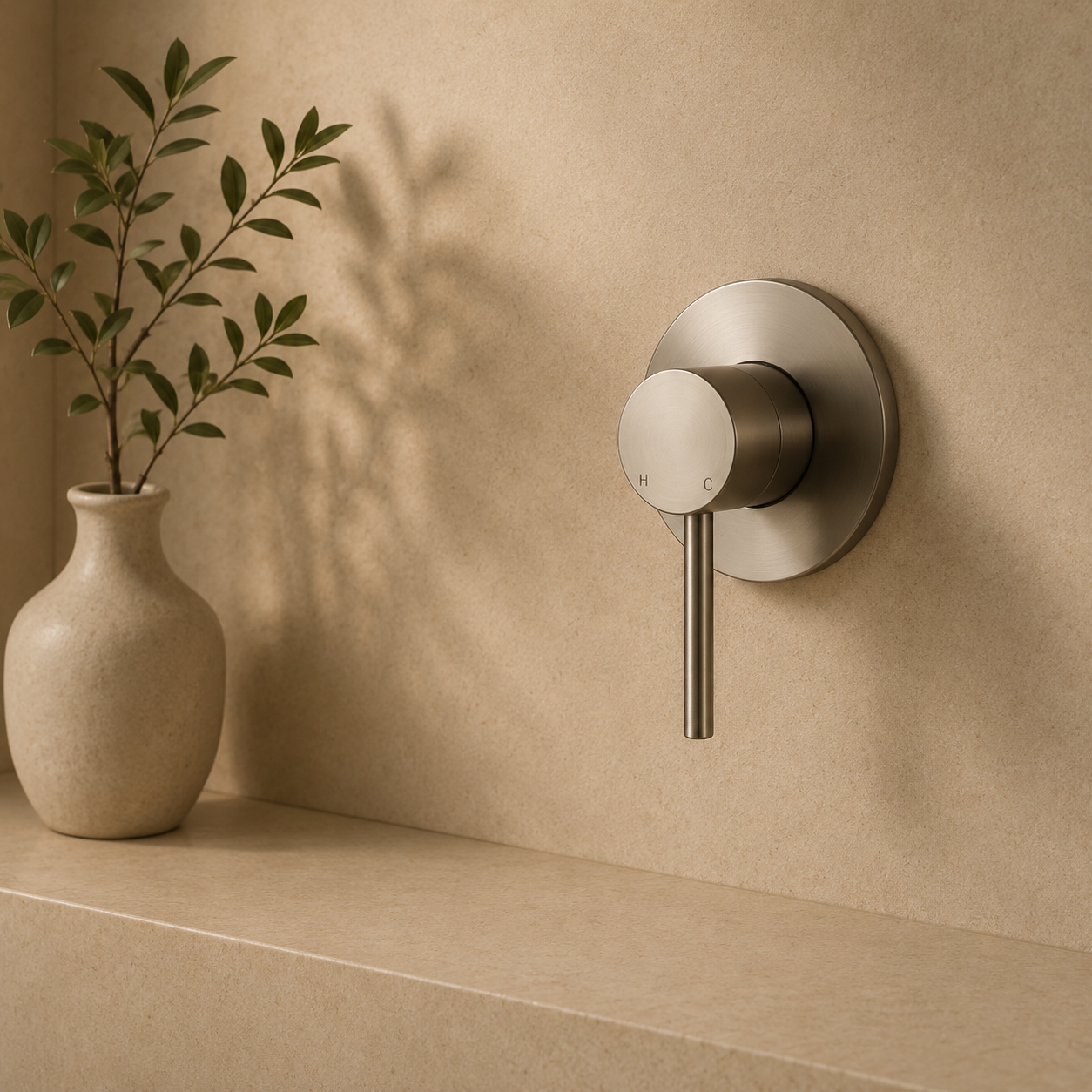 Valencia 64mm Brushed Nickel Wall Mixer