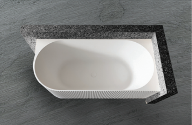 Anika 1700mm Back-to-Wall Freestanding Bath – Elegant Fluted Acrylic Tub