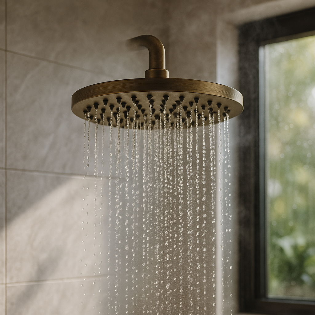 Seville Antique Brass Shower Head - 200mm