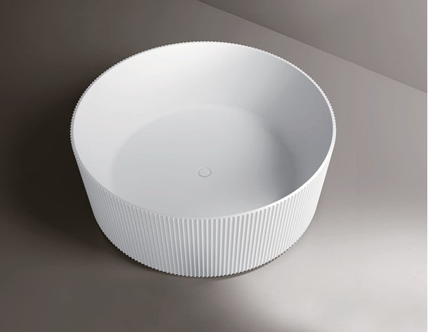 Arcadia-150 Freestanding Acrylic Round Bath – 1500mm Gloss White Textured Tub