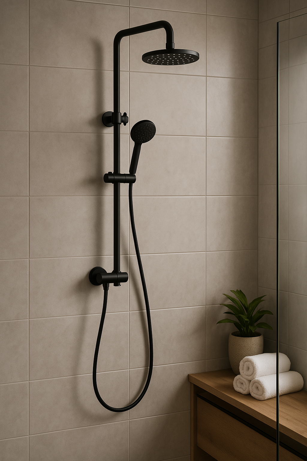 Onix Black Round One Function Shower Unit