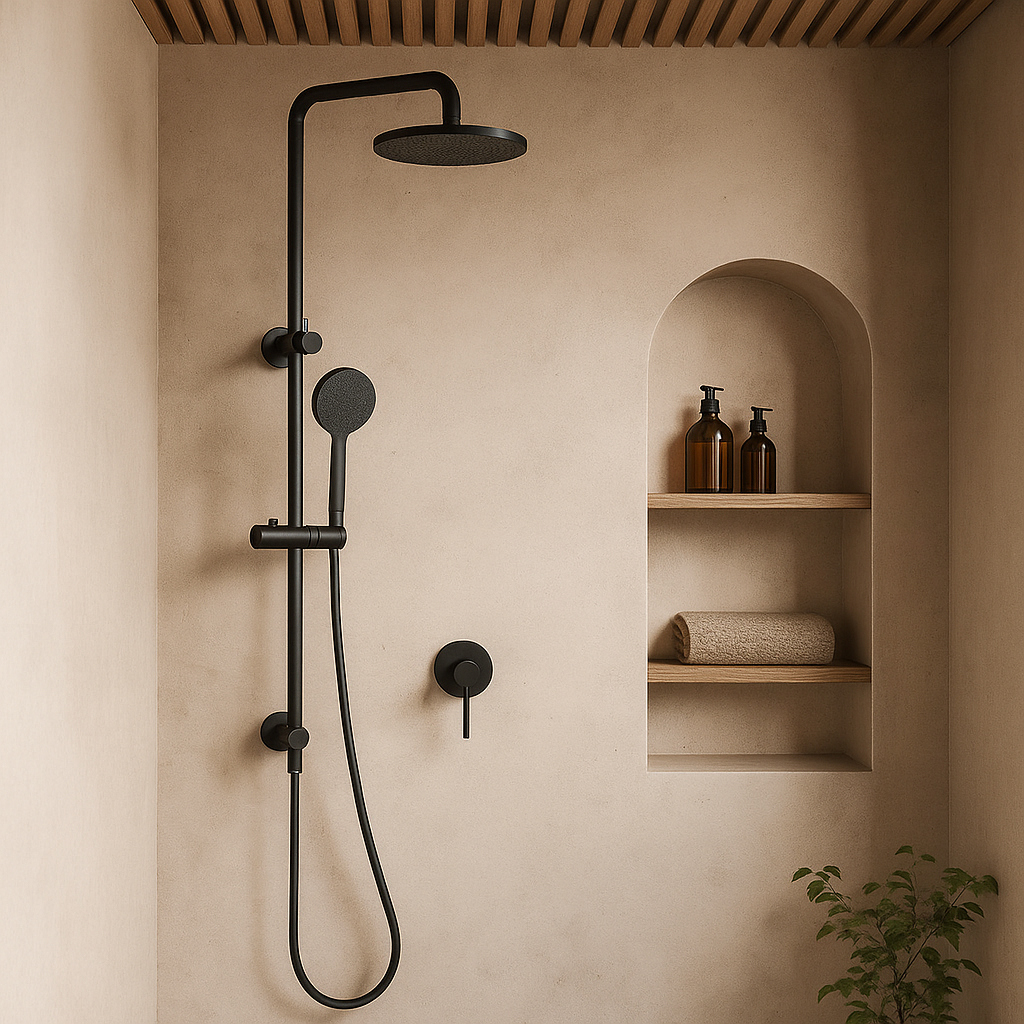 Onix Black Round One Function Shower Unit