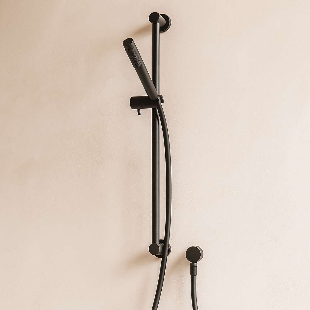 Black Round Shower Rail