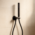 Black Round Shower Unit on Bracket