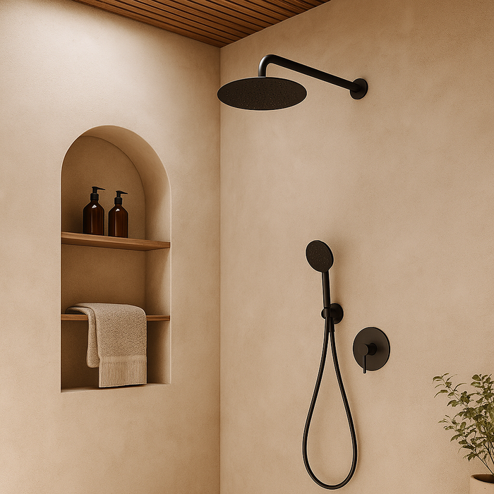 200 Solid brass Onix Black Round Shower Head