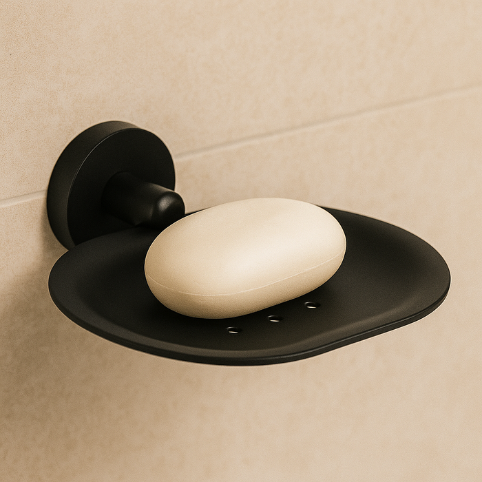 Black Round Soap Tray