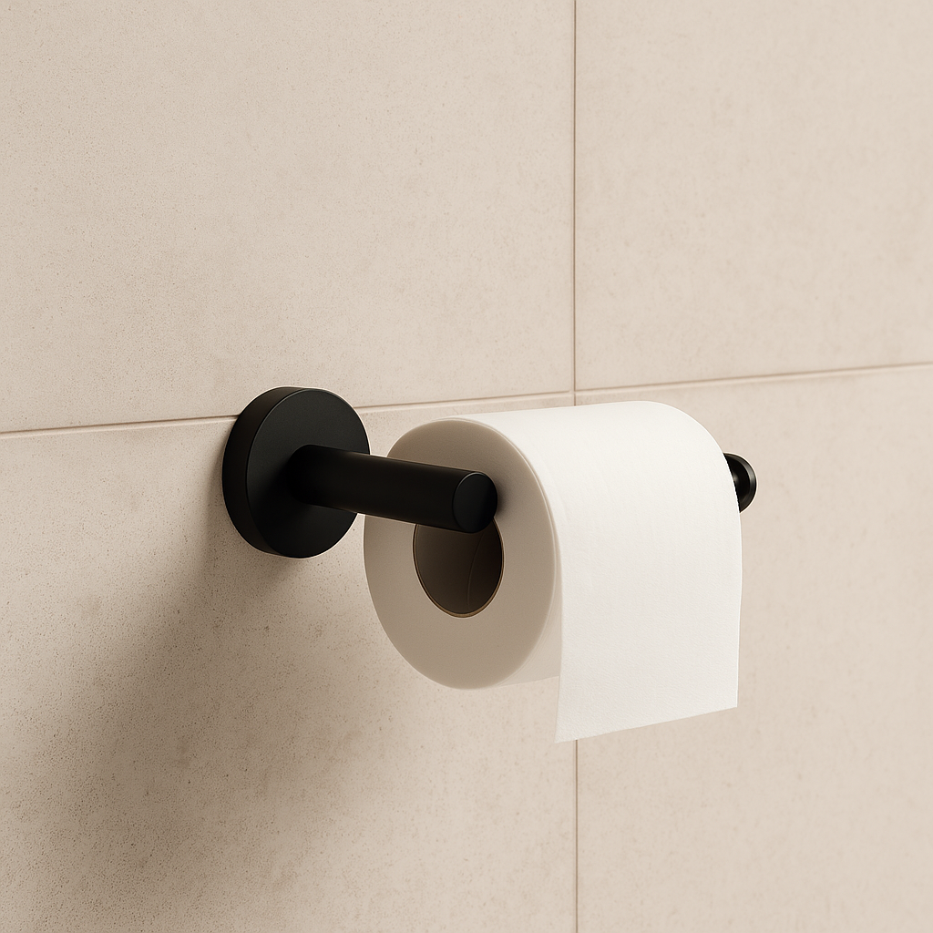 Black Round Toilet Paper Holder