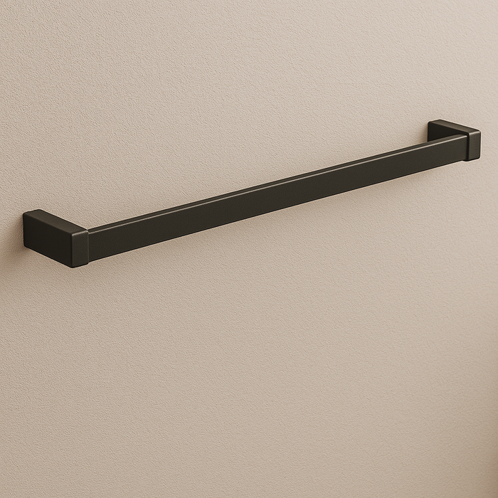 Black Single Towel Rail