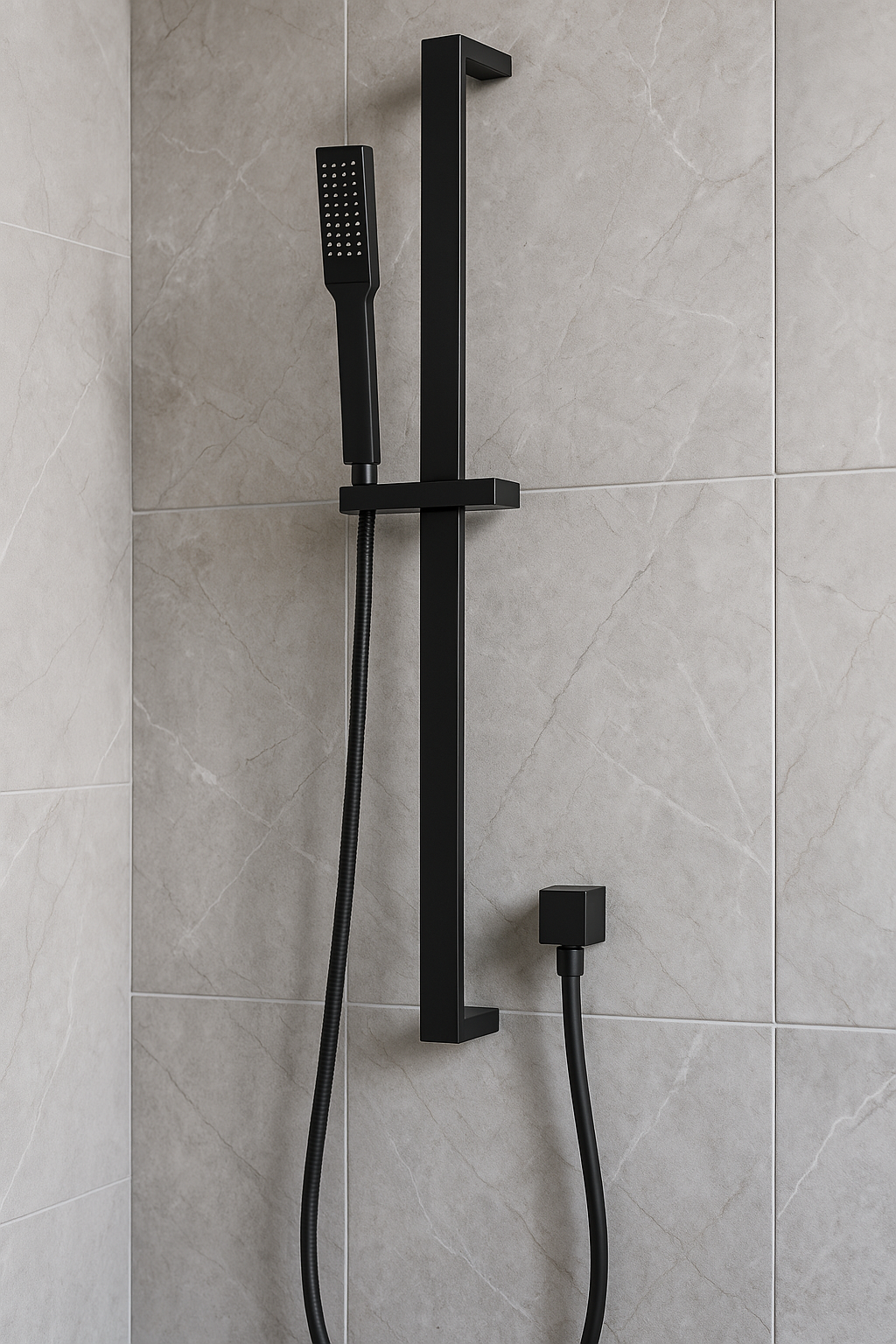 Onix Black Square Shower Rail