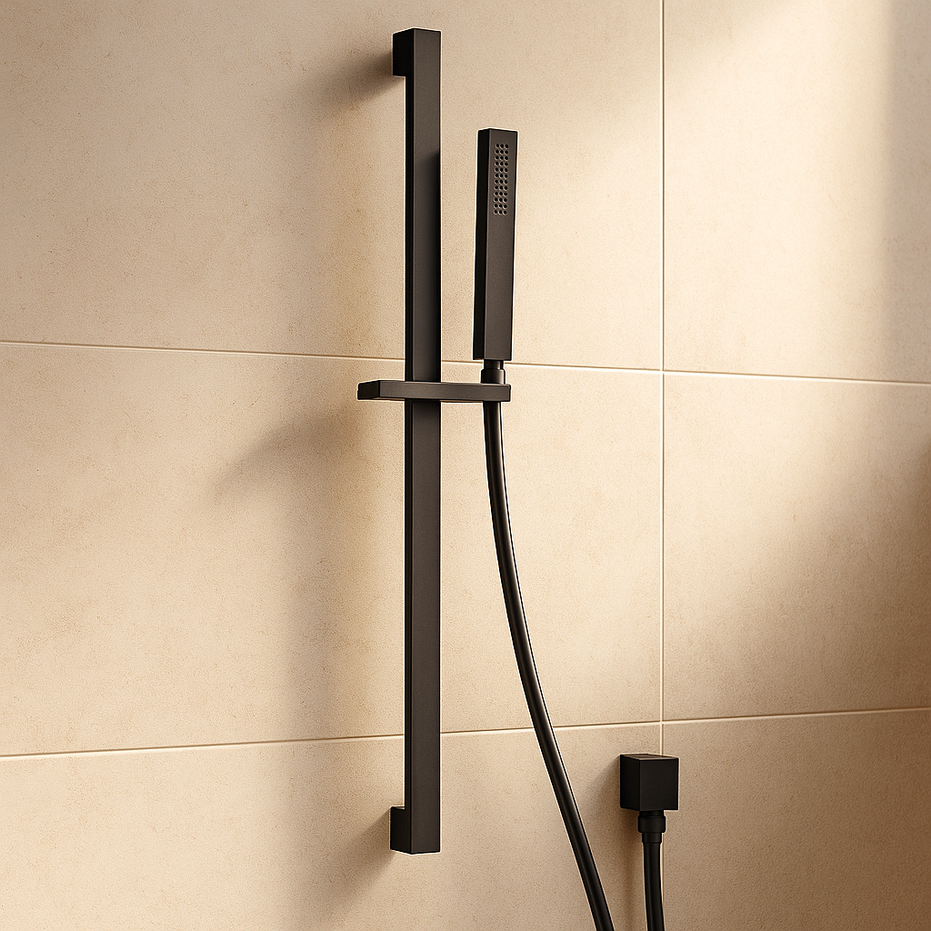 Onix Black Square Shower Rail