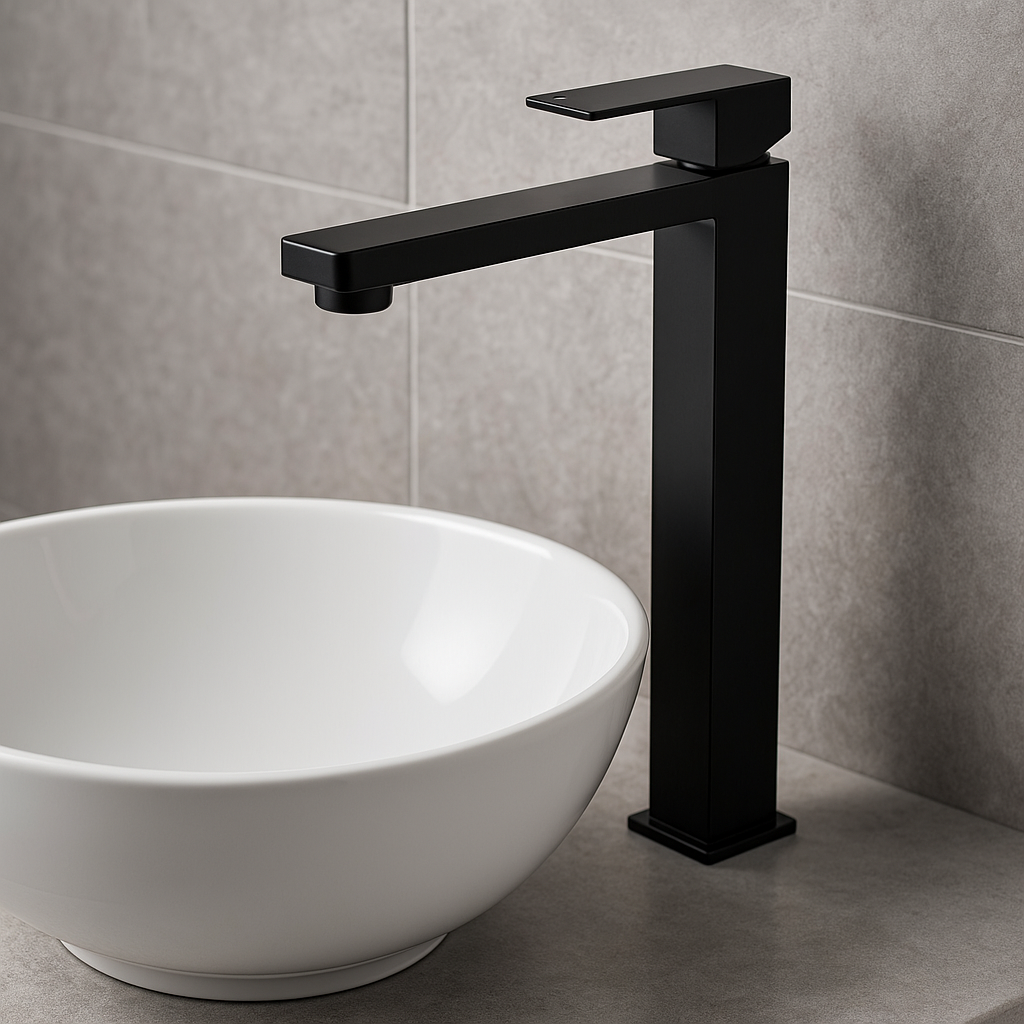 Onix Black Square Tall Basin Mixer