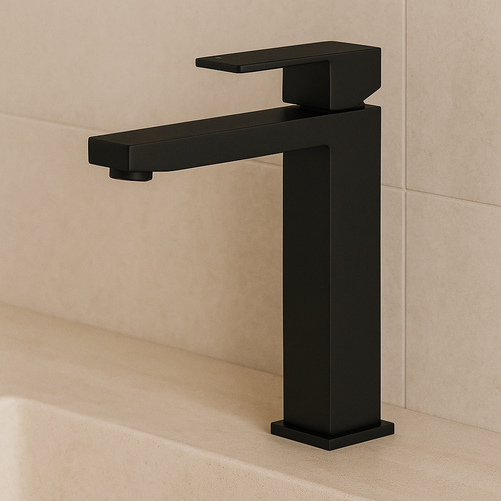 Onix Black Square Tall Basin Mixer