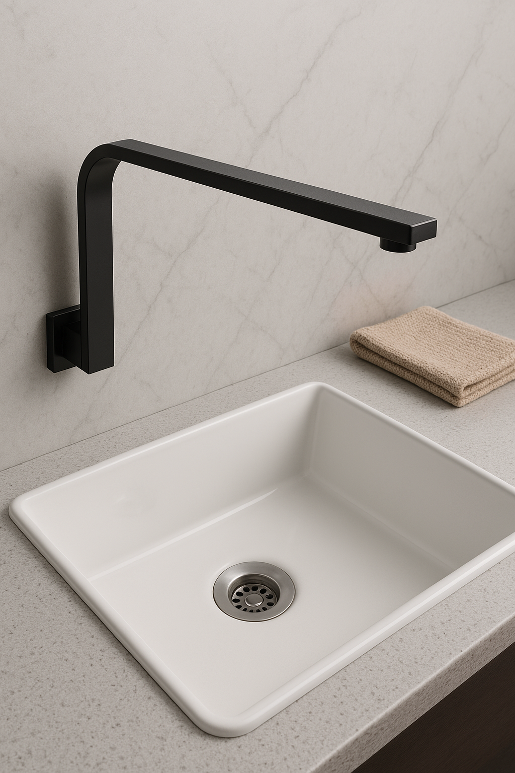 Onix Black Square Wall Mounted Shower Arm