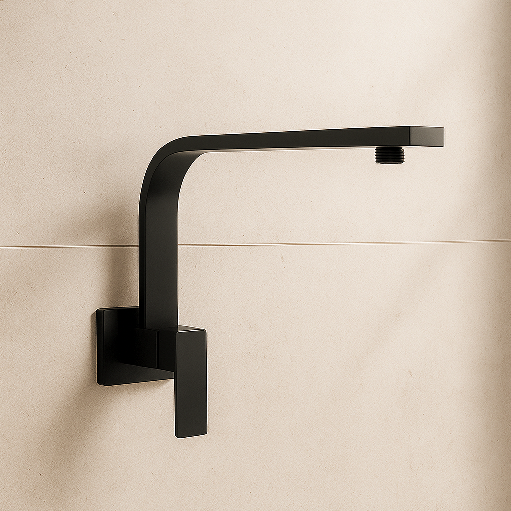 Onix Black Square Wall Mounted Shower Arm