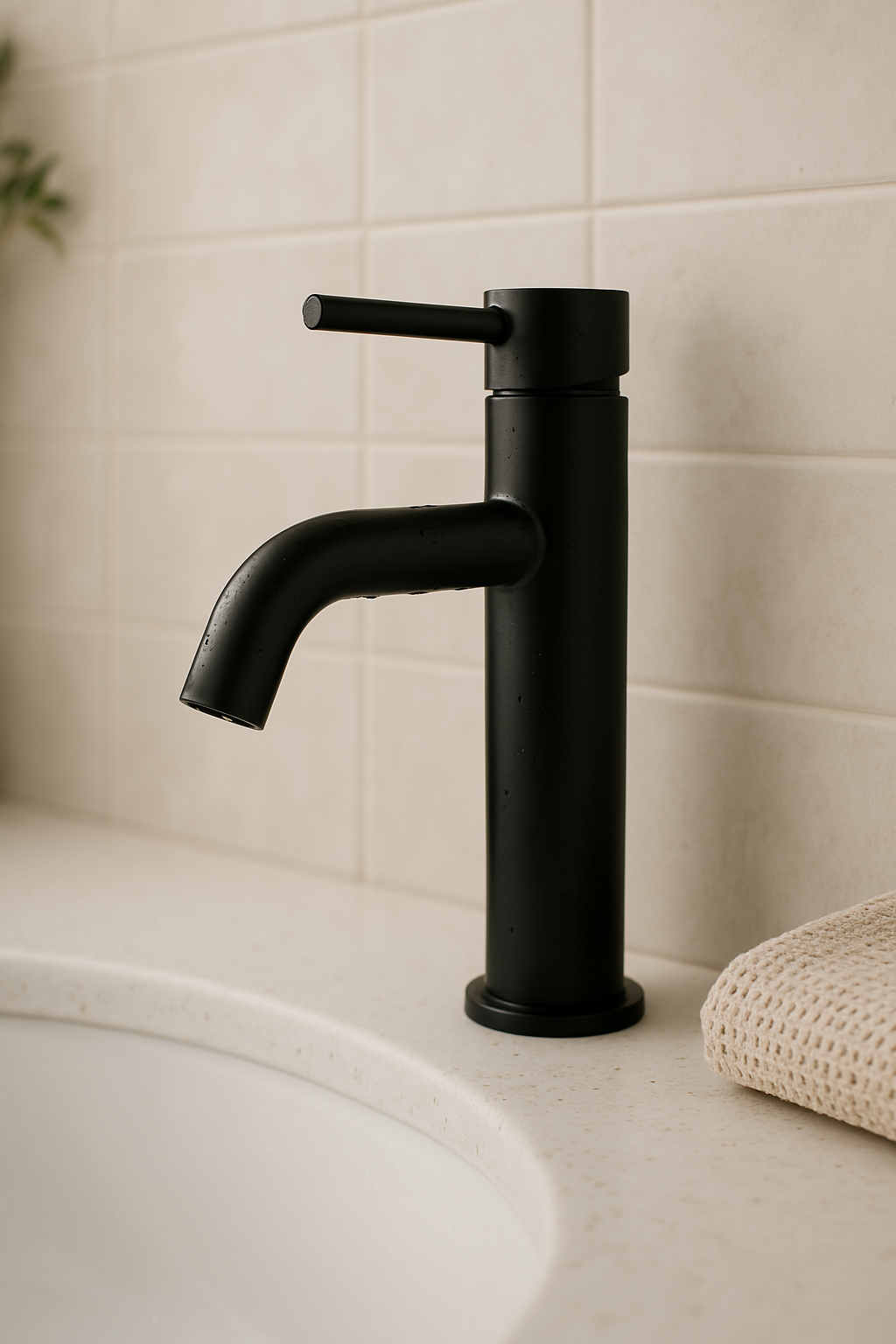 Onix Black Tall Round Basin Mixer