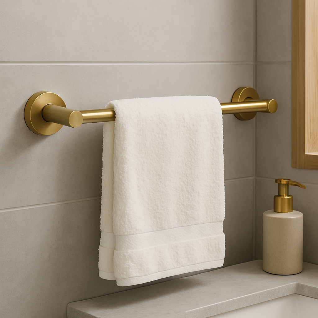 Marbella Brushed Gold Single Towel Rail 750mm