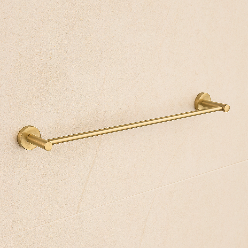 Marbella Brushed Gold Single Towel Rail 750mm