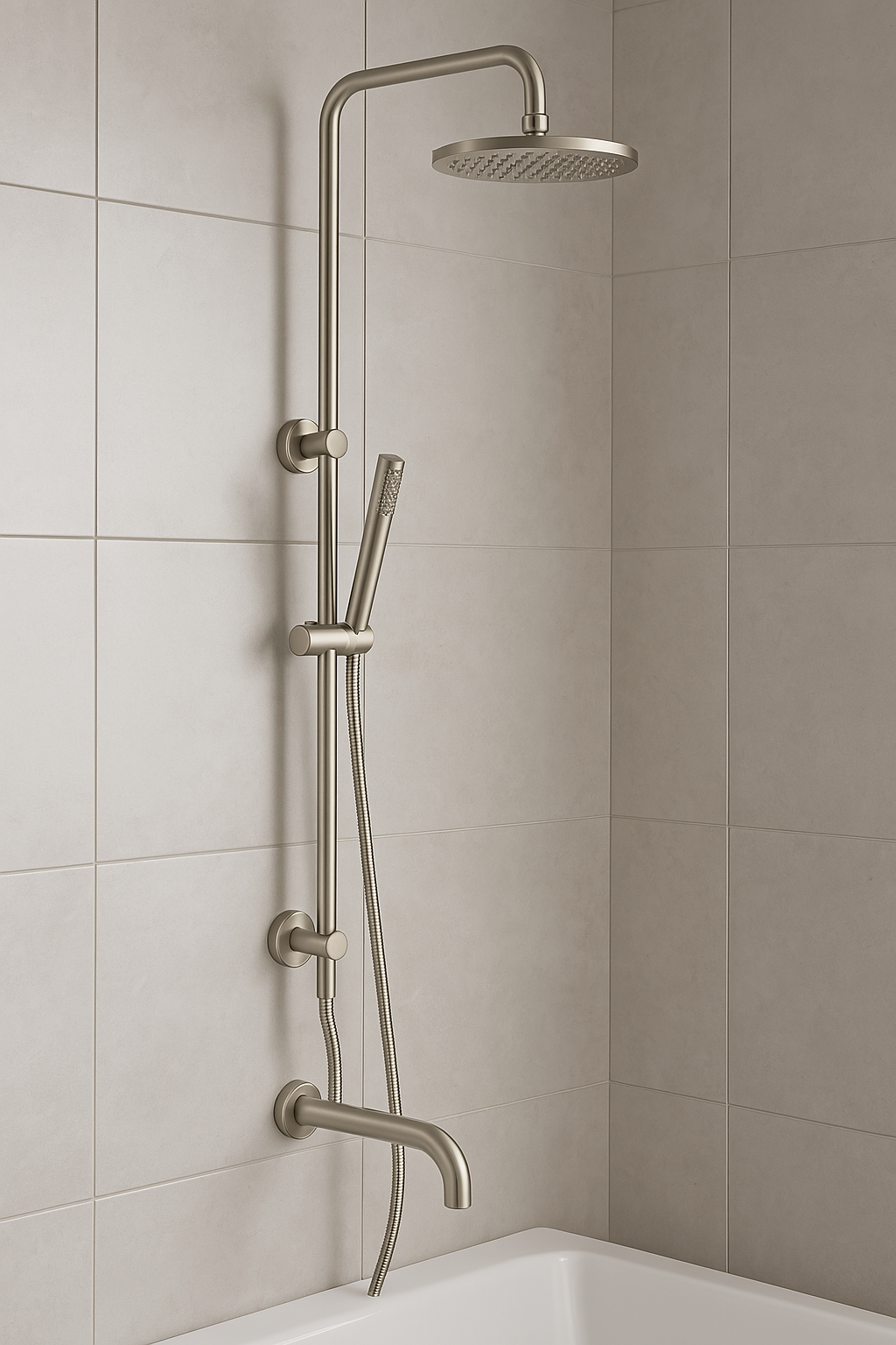Valencia Brushed Nickel Dual Shower with Diverter